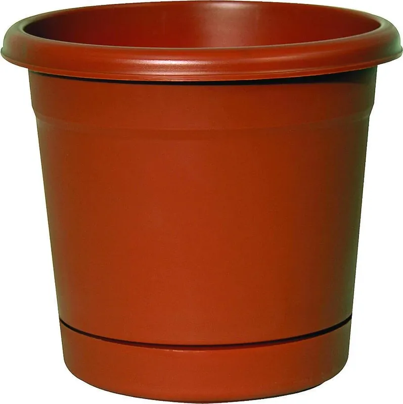 Riverland Planter With Saucer, Terra Cotta Resin, 20 In.