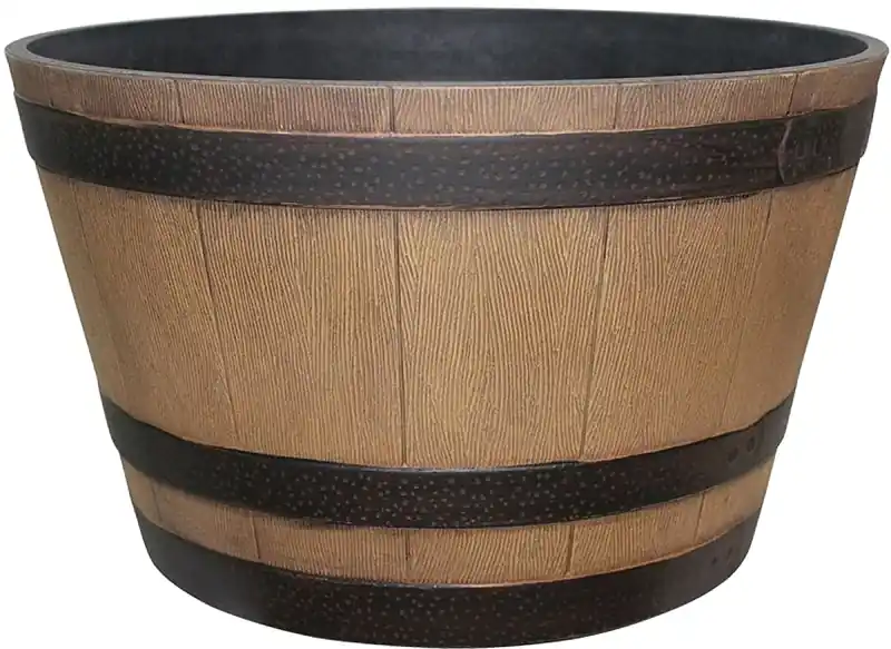 Hdr-055471 Round Planter, 22.24 In W, Natural Oak Finish