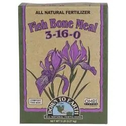 Organic Fish Bone Meal Fertilizer Mix 3-16-0, 5 Lb Bag