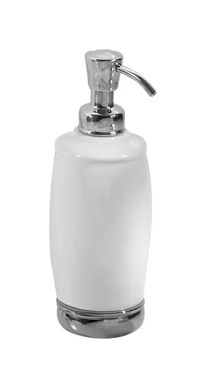 Interdesign Chrome White Ceramic/steel Soap Dispenser