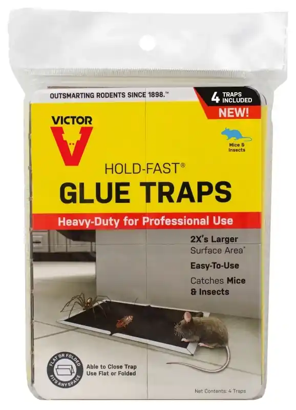 Hold-fast Mouse Glue Traps - 100% Disposable, Peanut Butter Scented, Bendable Design