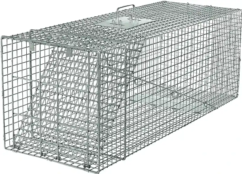 Live Animal Cage Trap, Spring Loaded, 42 X 15 X 15 In.