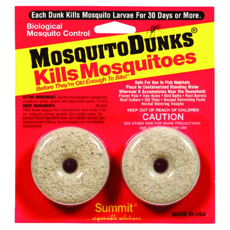 Mosquito Dunks Organic Insect Repellent Solid For Mosquitoes 2 Ct