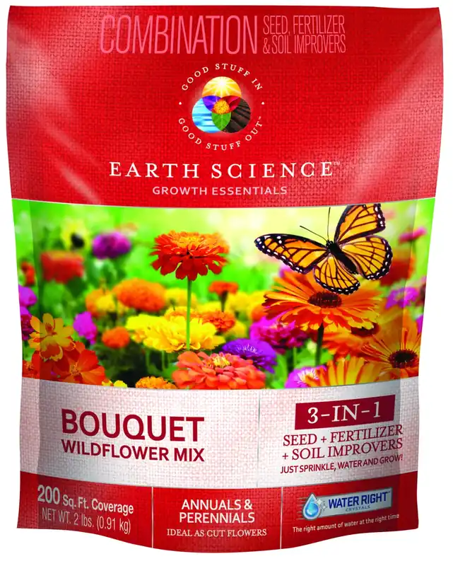 Growth Essentials Bouquet Wildflower Mix, Covers 200 Sq. Ft., 2 Lbs.