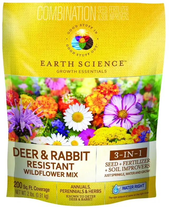 Deer & Rabbit Resistant Wildflower Mix, 2 Lb - 200 Sq. Ft. Coverage