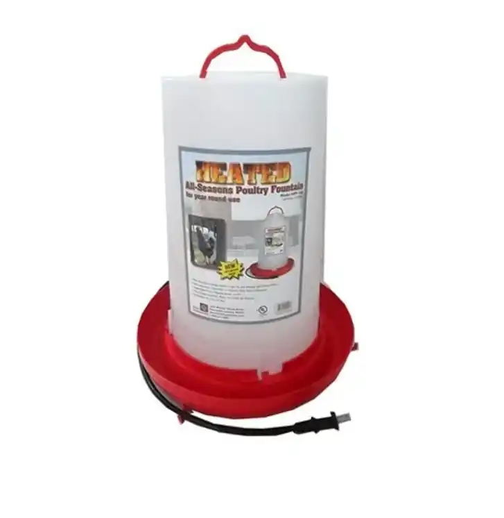 Heated Poultry Fountain, Thermostat Control, 100-watt, 3-gals.