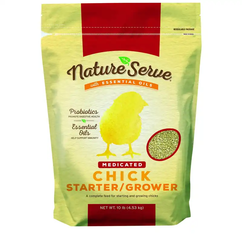 Medicated Chick Starter Grower Feed With Essential Oils, 10 Lbs.