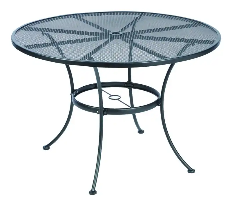 Winston Black Round Steel Dining Table 42 Inch With Umbrella Hole