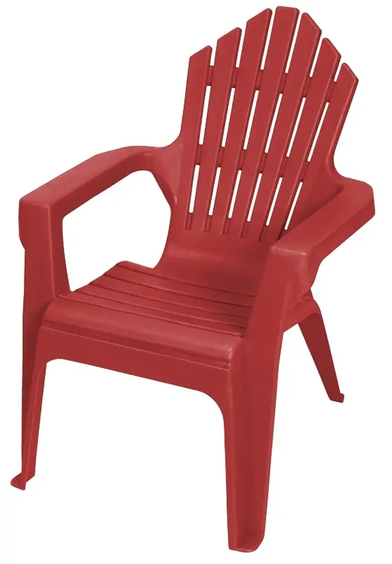 Cherry Red Kids Adirondack Chair, Stackable, 23.75" X 18.25" X 23", 50 Lb Capacity