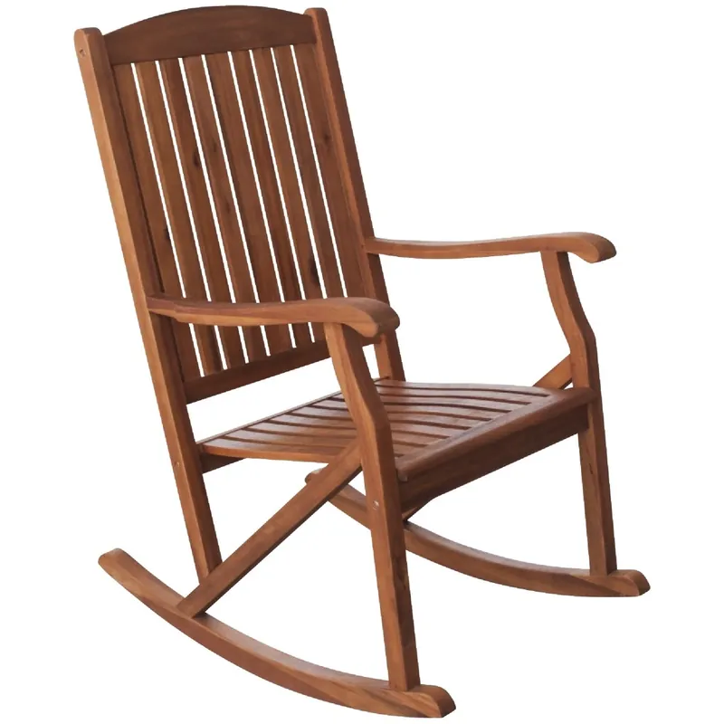 Sequoia Collection Brown Acacia Wood Single Patio Rocker Tx36104