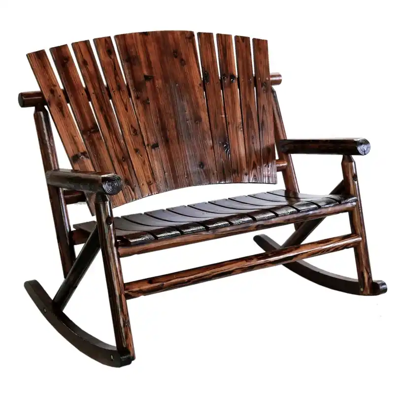 Solid Wood Double Rocking Chair Tx93866 For Outdoor Relaxation