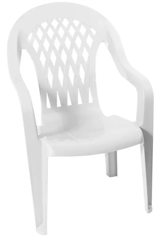 11213-32 High-back Resin Chair In White With Lattice Design