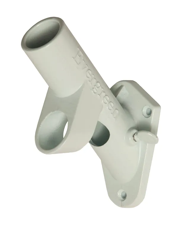 2-position 1 In. White Aluminum Flagpole Bracket For Garden And House Flags