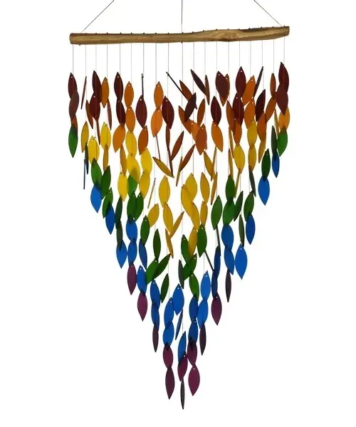 Geblueg604 Premiere Rainbow Waterfall Chime, Multi Color Decorative Wind Chime