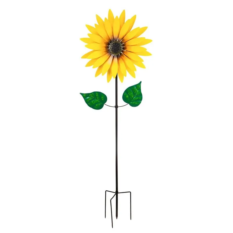 75 In. Sunflower Statement Wind Spinner - 10.3 X 24 X 75 Inches