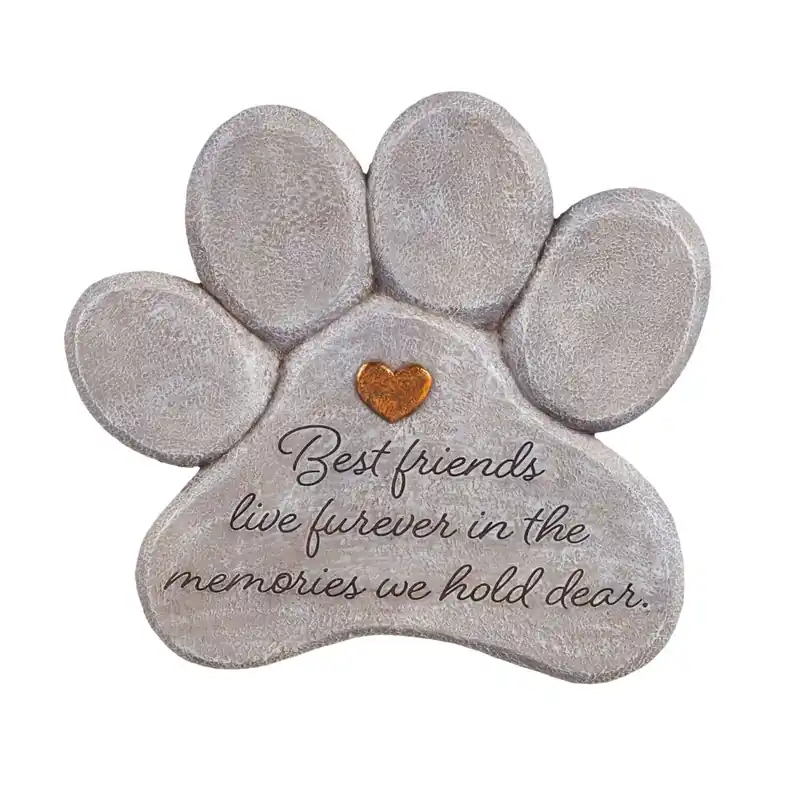Best Friends Paw-shaped Pet Memorial Garden Stone