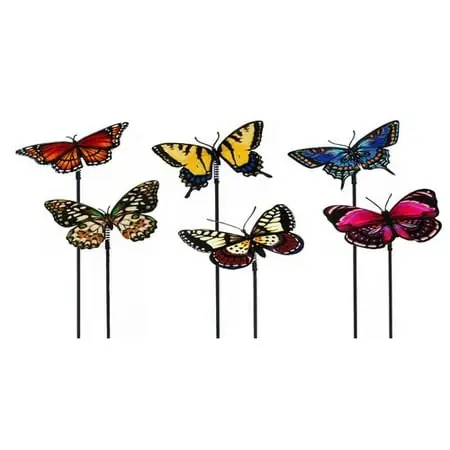 24 Piece Realistic Butterflies Garden Stake Set For Outdoor Decor