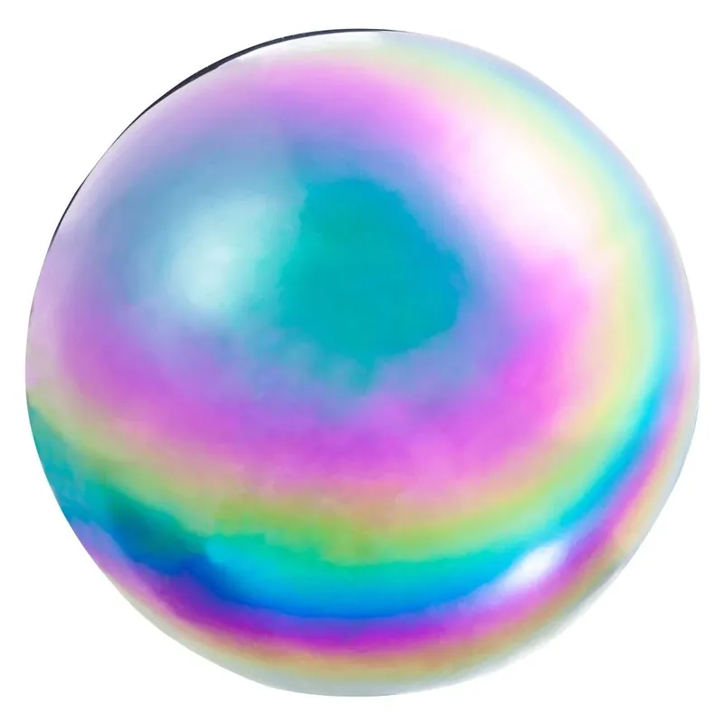 10 In. Multi-color Stainless Steel Rainbow Gazing Ball