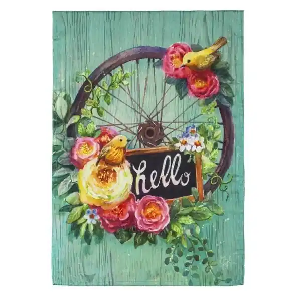 Spring Wheel Garden Stripe Flag - Vibrant Decorative Outdoor Flag
