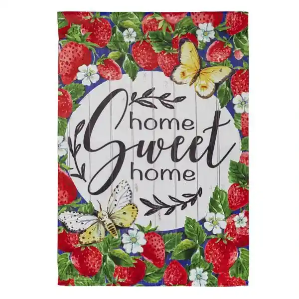 Home Sweet Home Strawberries Garden Flag - Vibrant Outdoor Decor