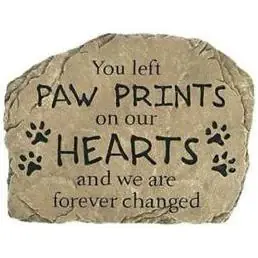 Cha13051 Paw Prints Pet Garden Stone - Decorative Pet Memorial
