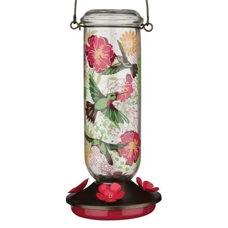 Hummingbird Feeder - Durable Glass And Plastic Design, Easy Fill, 32 Ounce Capacity