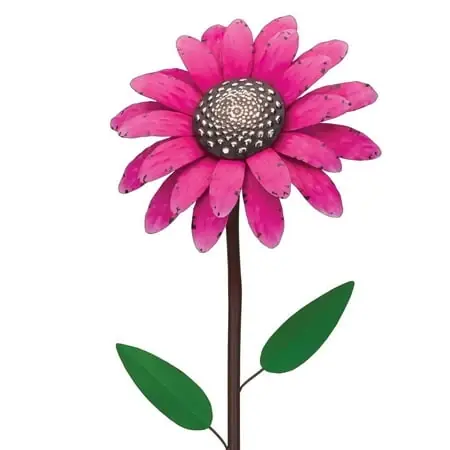 Daisy Flower Vintage Garden Stake 11.5 X 8.25 X 46 Inch Decorative Outdoor Art