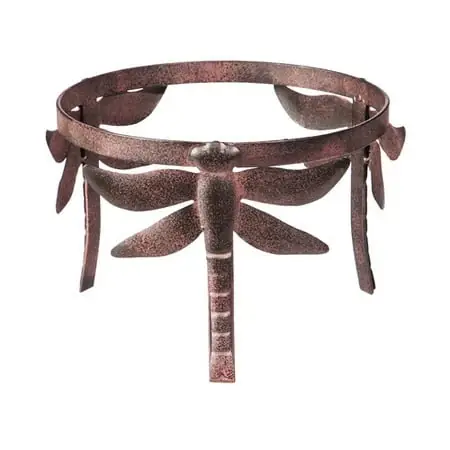 Dragonfly Adorned Metal Gazing Ball Hardware Stand - 2 H