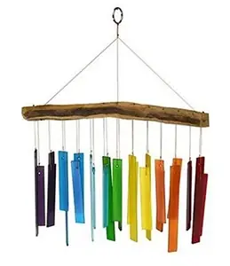 Geblueg560 Color Spectrum & Driftwood Chime - Beautiful Outdoor Decor