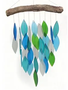 Ocean Waterfall Glass Wind Chime - Ocean Blue