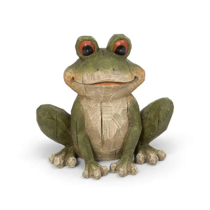 12.01 In. H Magnesium Garden Frog Statue For Outdoor Decor
