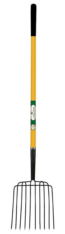 10 Tine Fork With 54 Inch Fiberglass Handle For Lawn & Garden