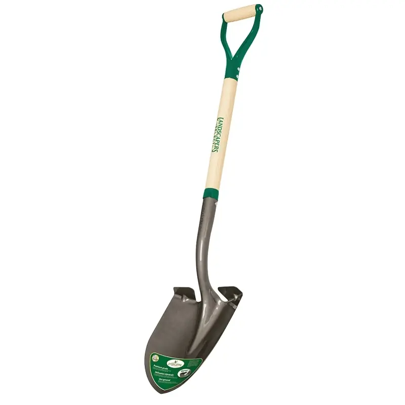 33275 D-handle Round Point Digging Shovel With Steel Blade And Wood Handle