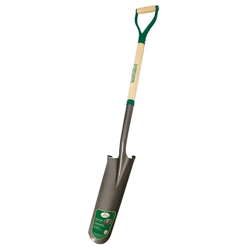34626 Drain Spade, 6 In Blade, 30 In Wood Handle, D-grip