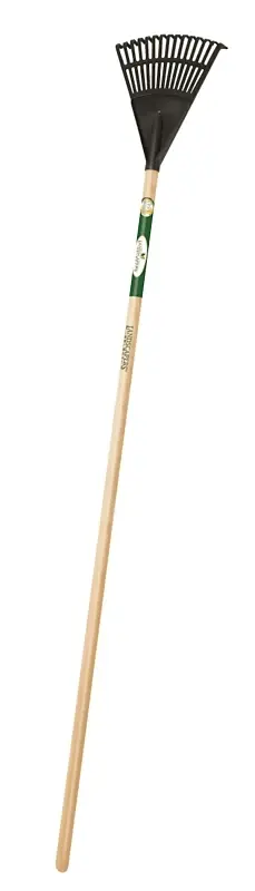 34589 Shrub Rake, 15 Tines, Poly Tines, 48 Inch Wood Handle