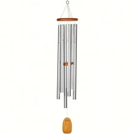 Amazing Grace Heavenly Wind Chime, Extra Large 50 In. Silver Aluminum