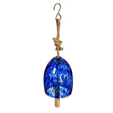 Art Glass Speckle Deep Blue Bell Chime 5.5 X 5.5 X 7.9 Inches
