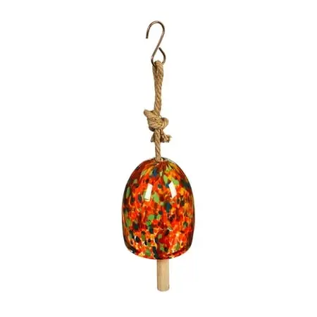 Glass Speckle Orange Bell Chime 5.5 X 5.5 X 7.9 Inches Decorative Wind Chime