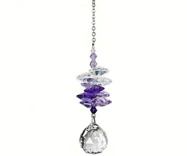 Crystal Sunrise Cascade Suncatcher - 3 In. Purple