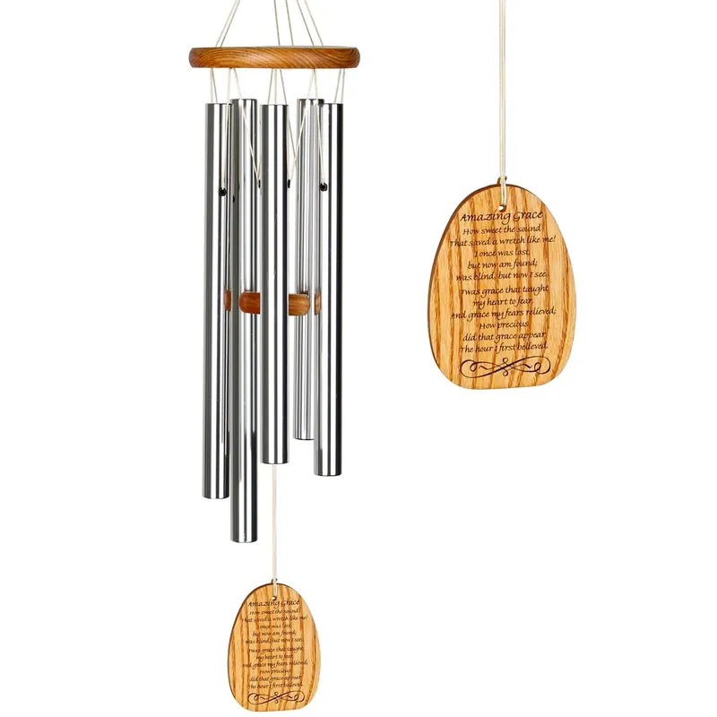 25 In. Reflections Amazing Grace Silver Wind Chime Model Wraz