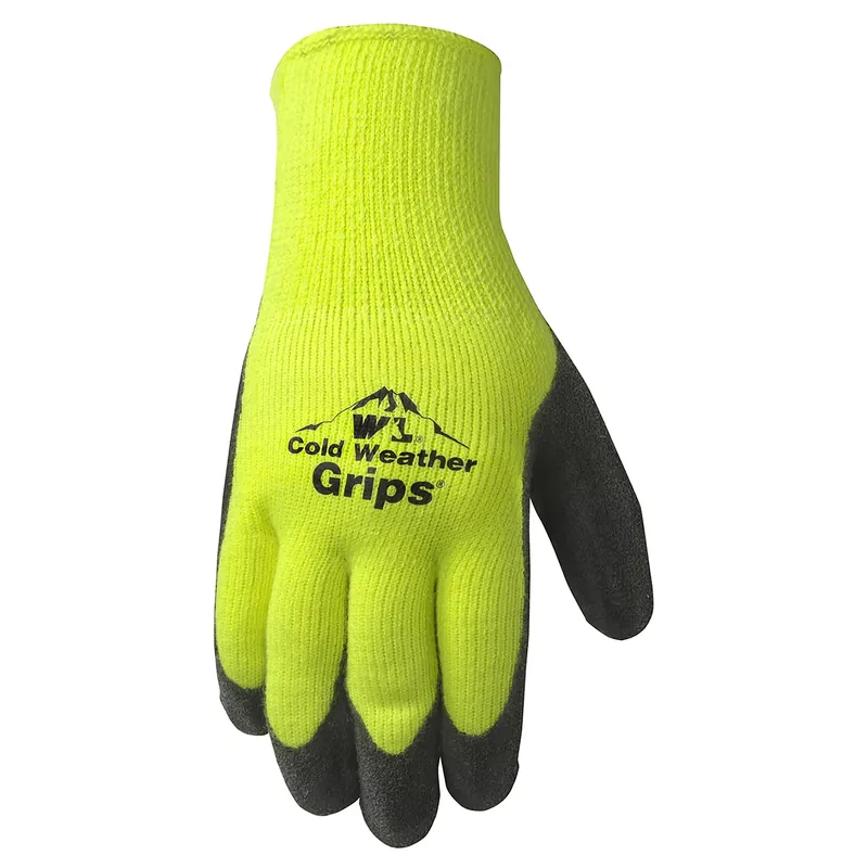 Wells Lamont Grips Men‘s Latex Coated Winter Work Gloves High-vis Green Xl 1 Pk