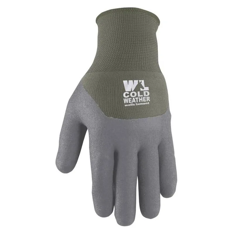 Women‘s Insulated Cold‑weather Work Gloves – Gray/green, Size S