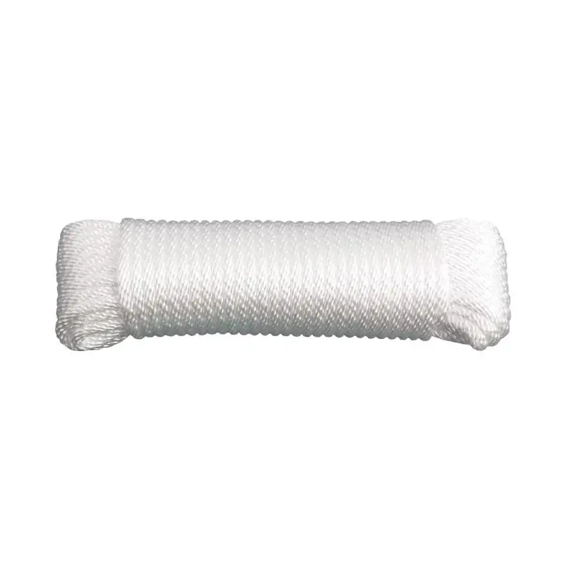 1/4 In. Diameter X 50 Ft. Length White Solid Braided Nylon Rope