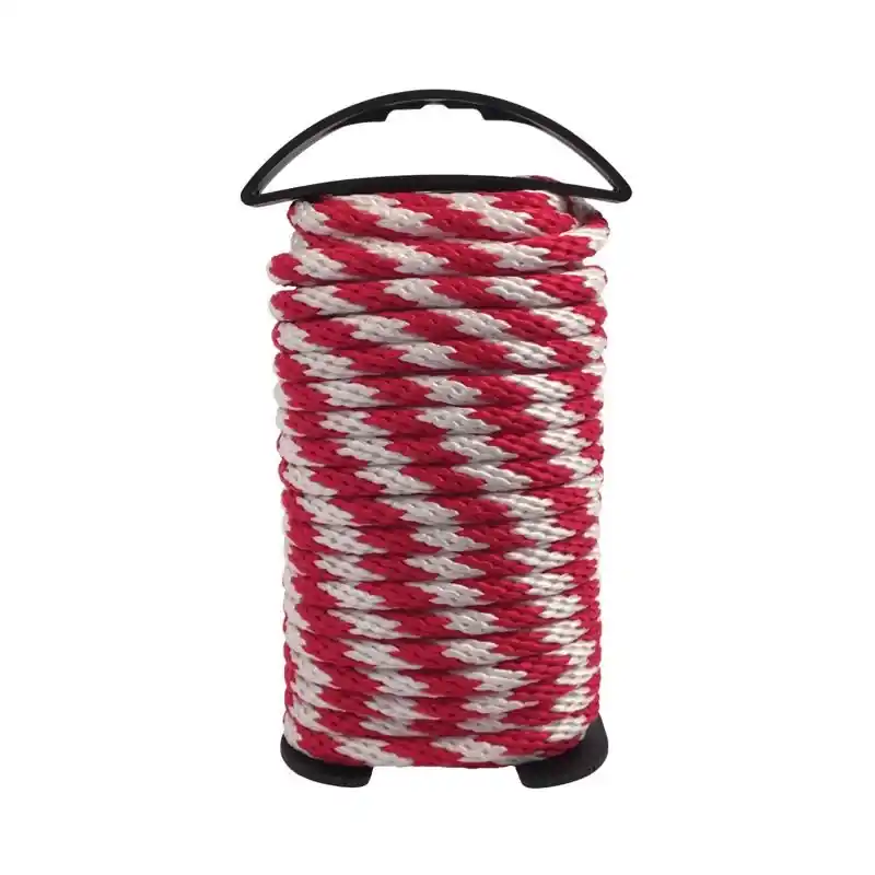 3/8 In. Diameter X 50 Ft. Length Red/white Solid Braided Polypropylene Rope