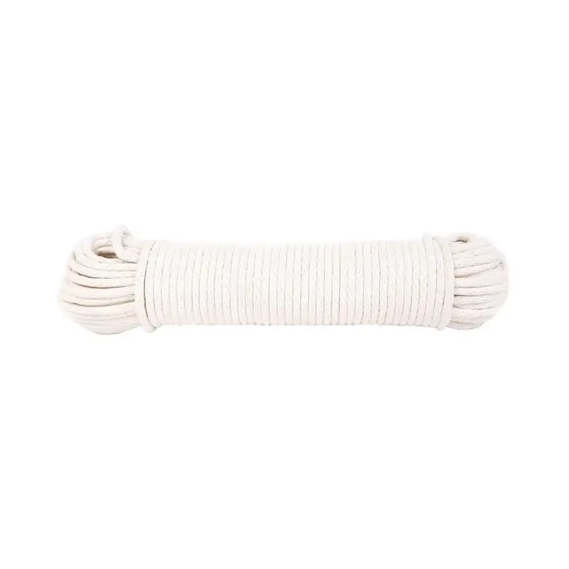 7/32 In. D X 100 Ft. L Natural Solid Braided Cotton Poly Blend Sash Cord