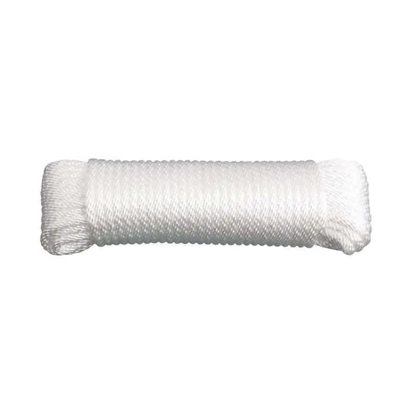 3/16 Inch Diameter X 50 Feet Length White Solid Braided Nylon Rope