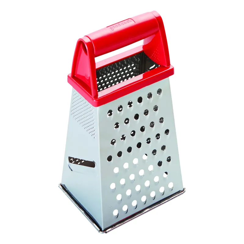 Silver/red Stainless Steel Box Grater