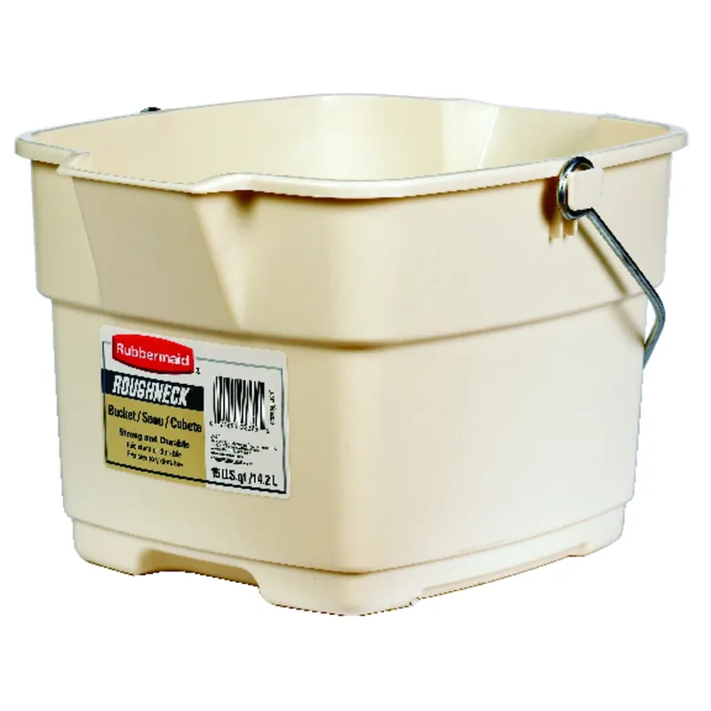 Roughneck 15 Quart Bisque Bucket With Heavy-duty Wire Bails