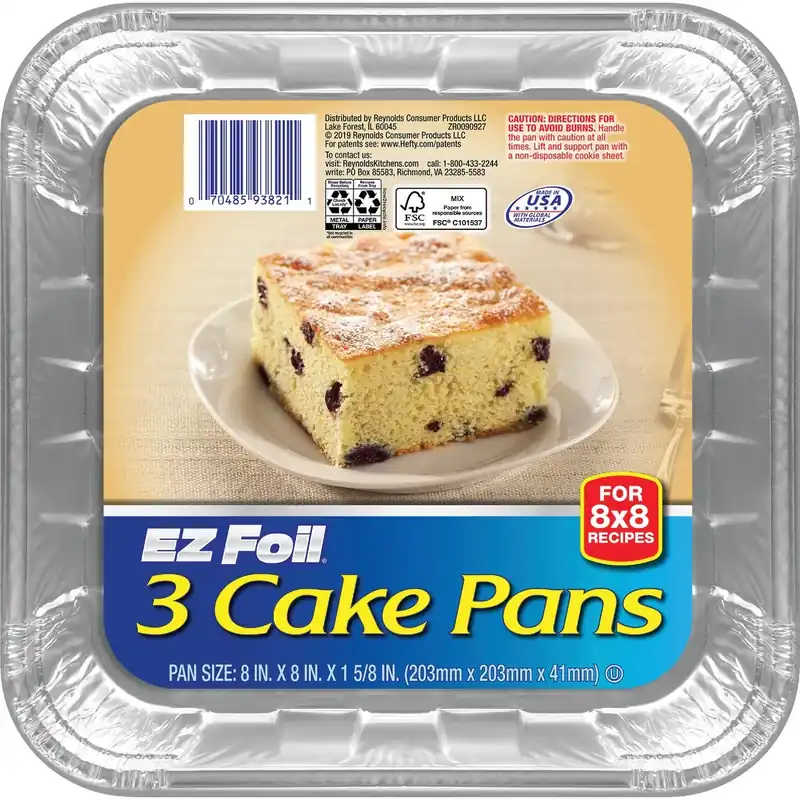 Ez Foil 8 In. W X 8 In. L Cake Pan 3