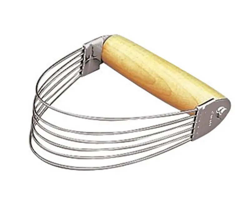 Silver/brown Stainless Steel Wire Pastry Blender With Wooden Handle